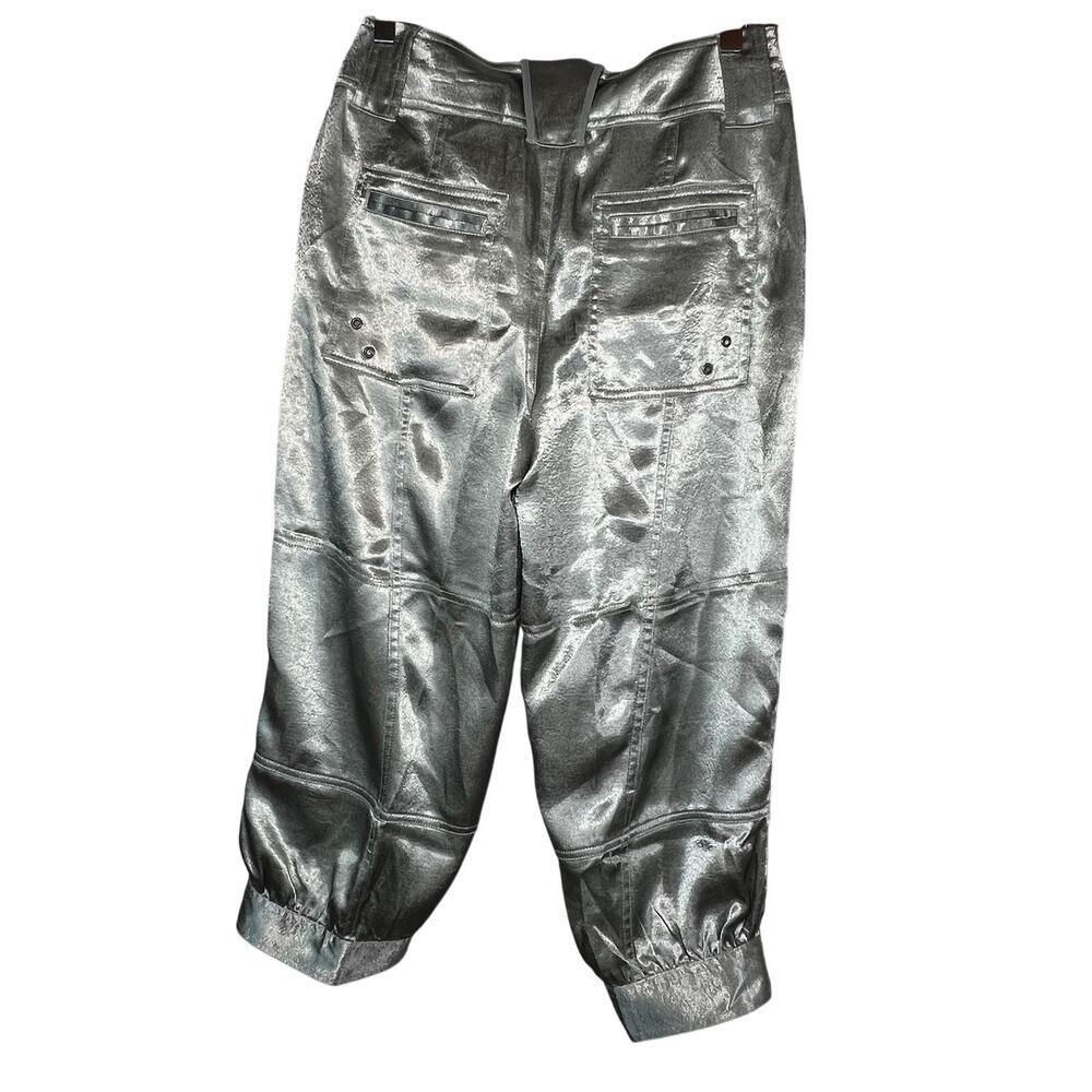Free people light green satin cropped pant size 2 4 - Picture 9 of 12